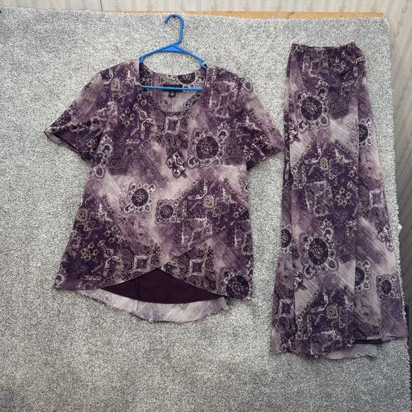 Vintage Y2K R&M Richards Skirt Set 16 Sheer Lined Boho Whimsigoth Evening Wear - Picture 1 of 13